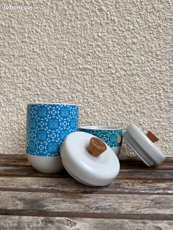Lot de pots en céramique motif japonais (image 2)