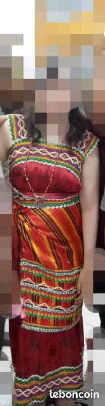 Robe kabyle femme traditionnelle Algérienne rouge (image 8)