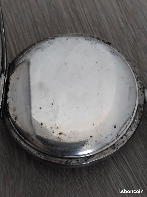 Montre De Gousset Mécanique Rivolia Vintage (vers 1880) En Argent Massif - 4.5 Cm, Ronde - Très Bon état
