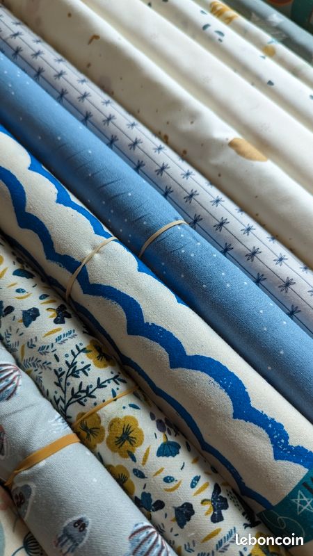Tissu au mètre ou rouleau, boutons, fils Neufs (image 1)