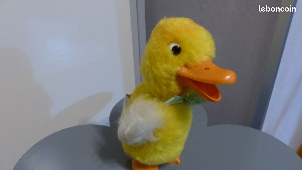 Vieux Jouet Mécanique à Clef Wamoo Cici Le Canard – France, Vintage Années 60, En Plastique