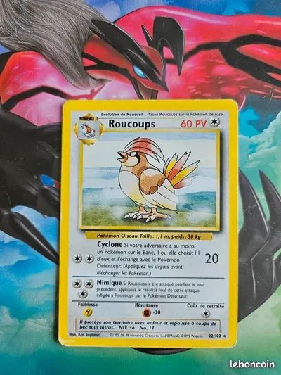 Carte pokémon roucoups set de base (image 1)