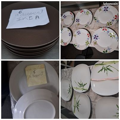 Lot d'assiettes, un lot de 31 assiettes Moulin des Loups France comme neuf (image 3)