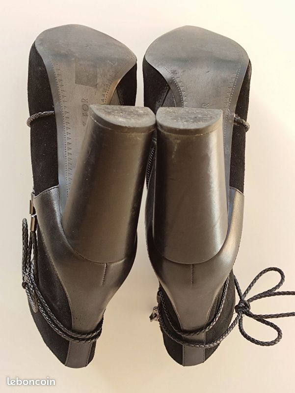 Boots Bottines à talons cuir daim noir What For (image 6)