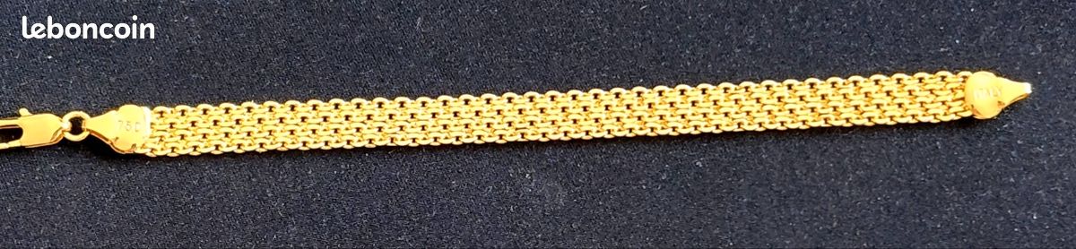 Bracelet femme en metal doré. Maille américaine. Neuf (image 4)