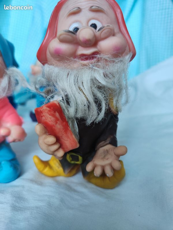 Lot 7 Nains Blanche-Neige Disney vintage figurines souples (image 3)