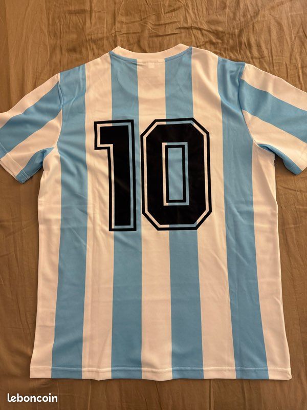 Maillot Vintage Le Coq Sportif Argentine 1986 – Extérieur Maradona #10 Taille XL