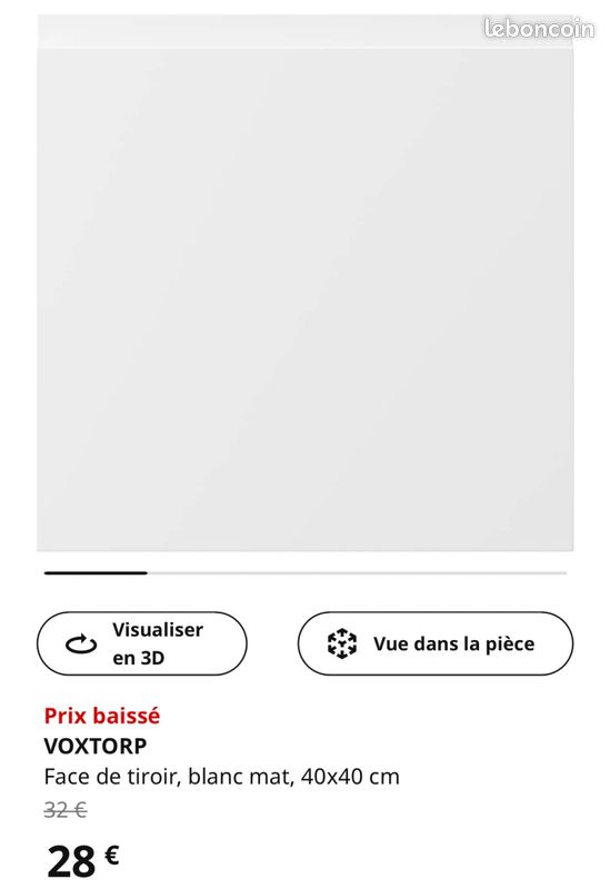 Face tiroir voxtrop blanc mat IKEA (image 1)