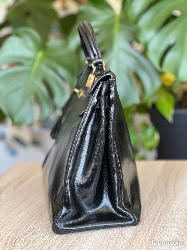 Hermès Kelly 32 noir vintage 1949 – cuir Box (image 4)