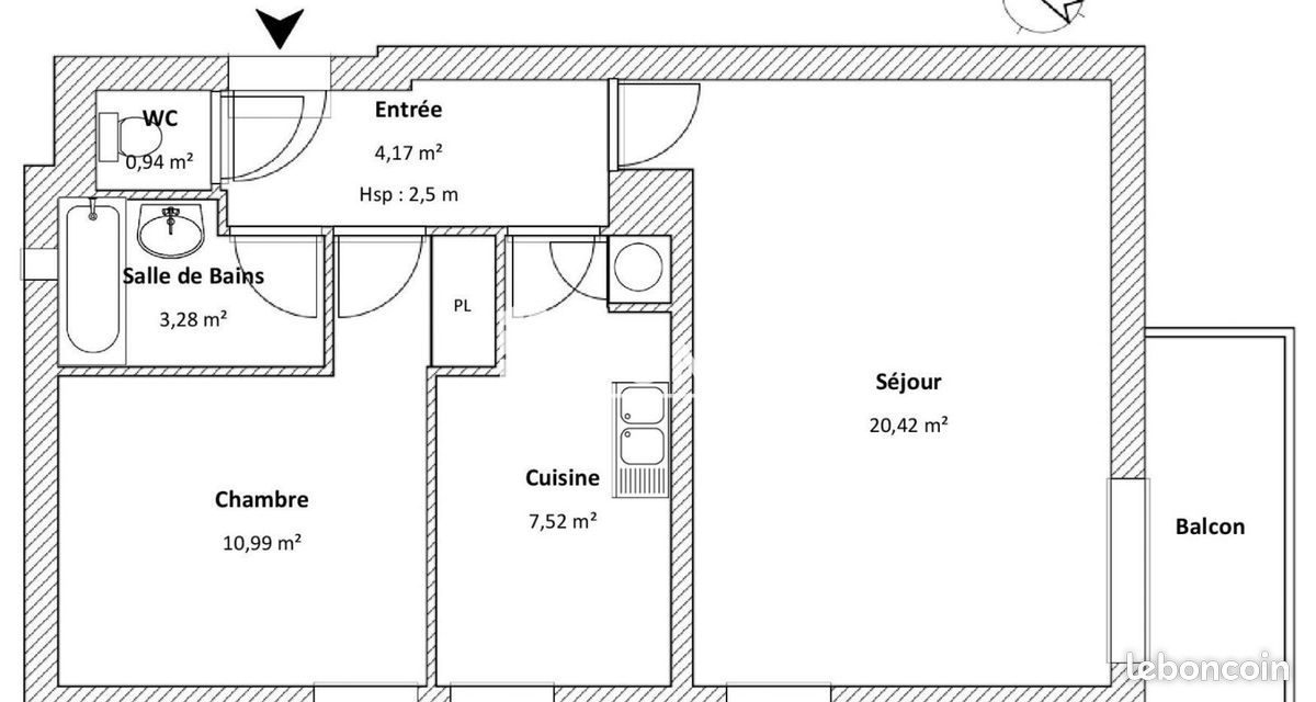 Appartement 2 pièces 47 m² · à Toulouse · 47 m² · 673 €/mois