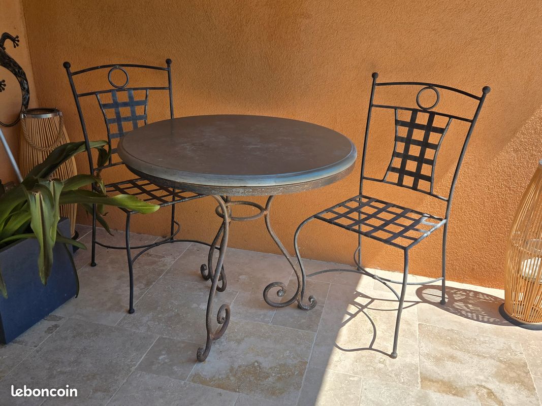 Table et chaise fer forger (image 1)