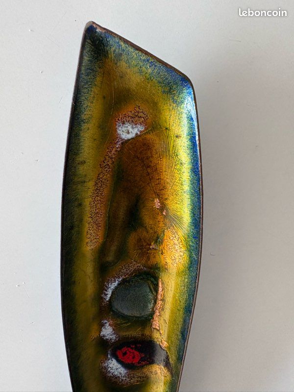 Superbe coupelle vide-poches en laiton émaillé cloisonné (Gebraucht) in