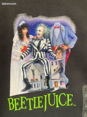 Beetlejuice Sweat à Capuche Couverture Portable Rayé Noir Blanc - Vêtement Détente