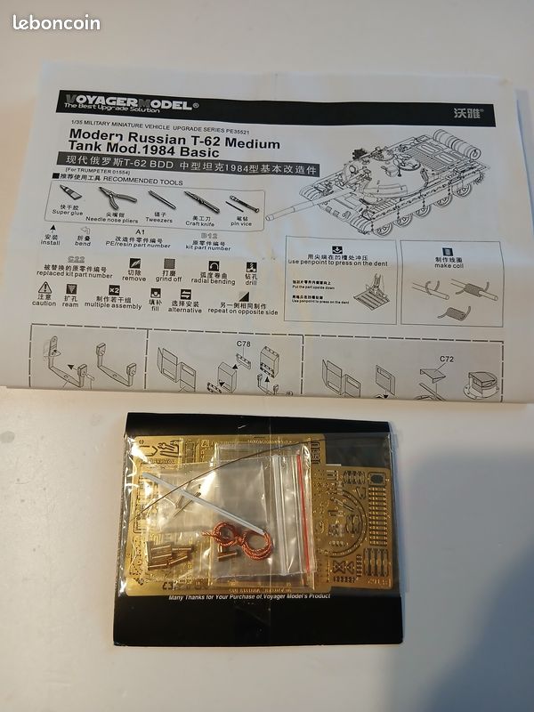 Maquette char : Russian T-62 BDD Modèle 1984 (Mod. 1972 modification