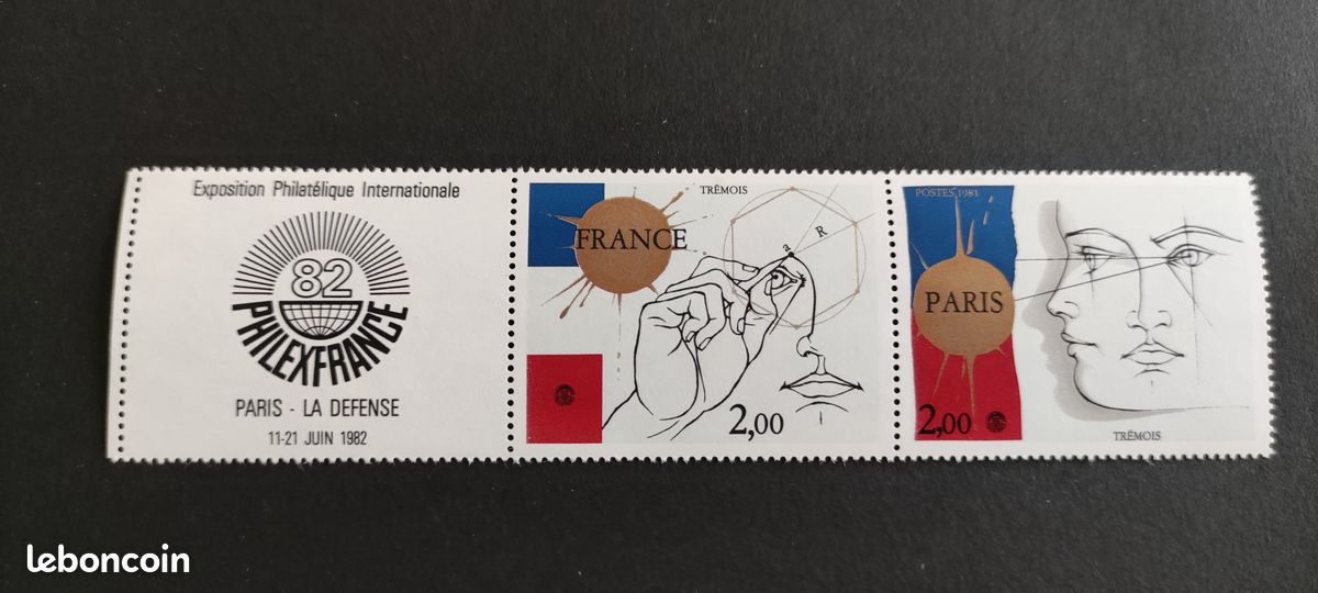 France 2321-2322 Bande De Trois (édition Complète) Neuf 1982
