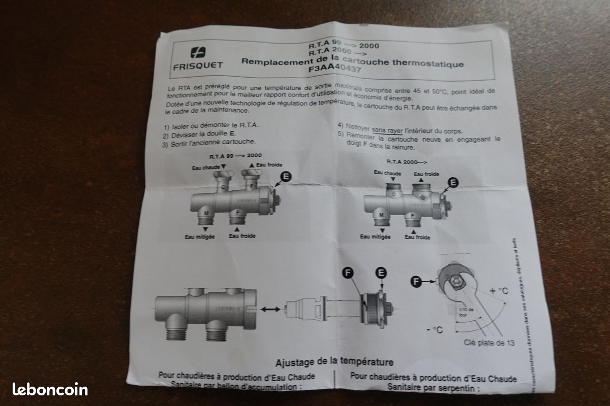 Cartouche thermostatique pour chaudière frisquet (image 3)