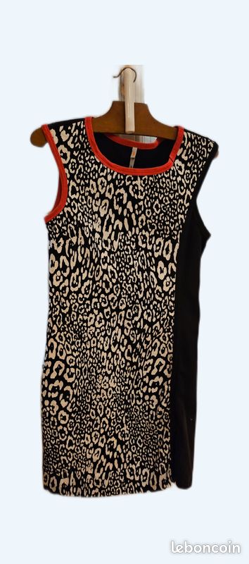 Robe Cop Copine Leyton - Noir/Bordeaux Taille 38 - En Lyocell/coton/élasthanne