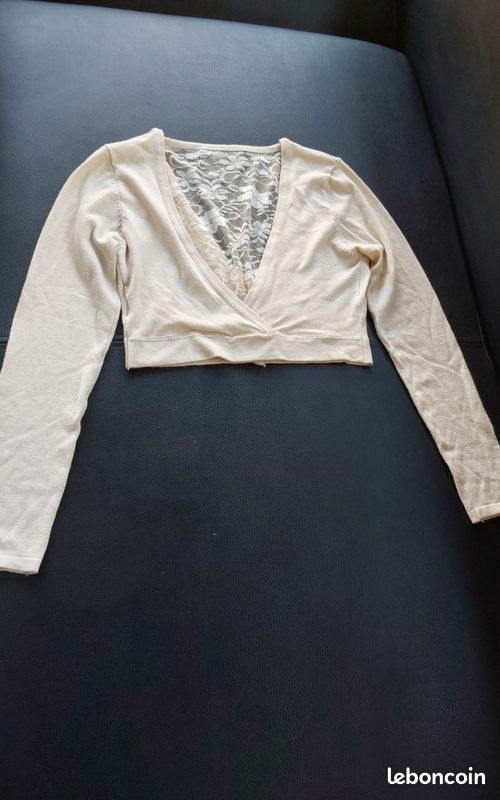 Gilet court neuf type bolero dos dentelle|Taille M 38/40 (image 1)