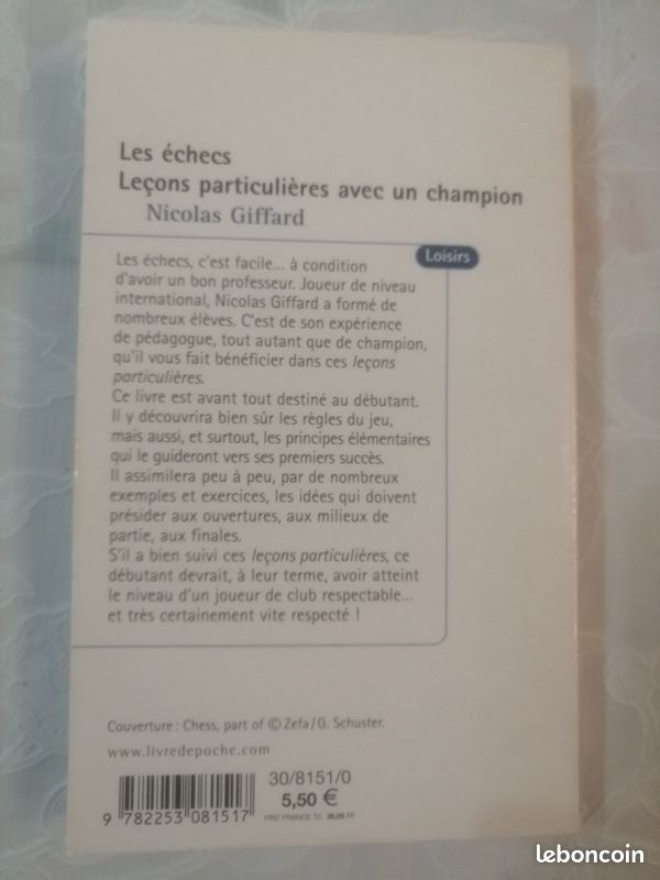 Livre poche "Les Echecs" de Nicolas Giffard (image 2)