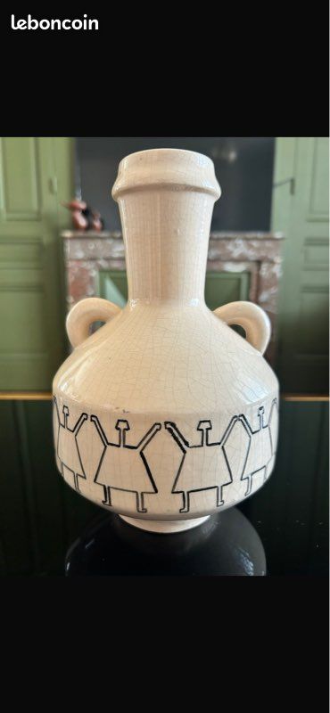 Vase vintage en céramique craquelée (image 1)