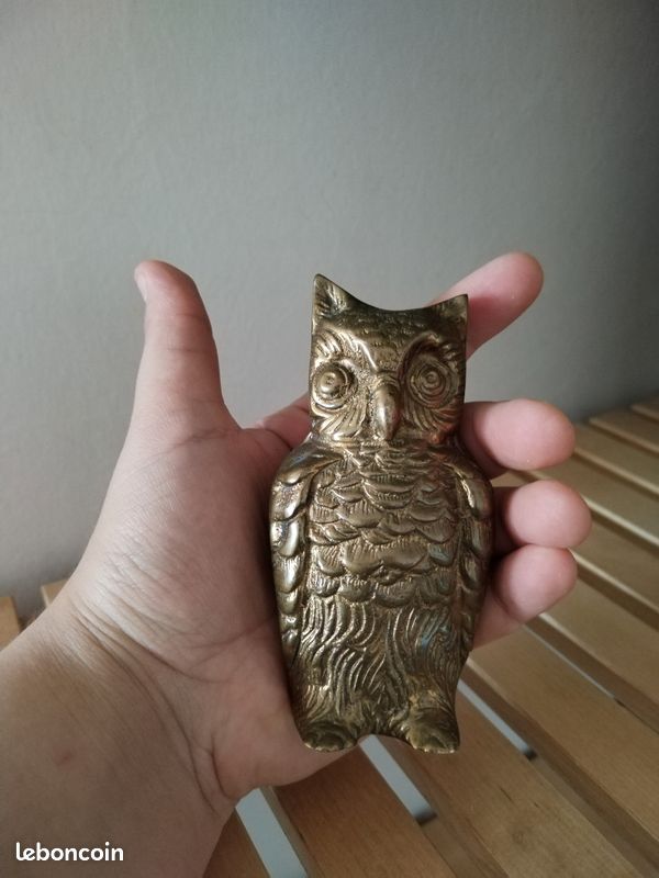 Vintage Brass Owl Figurine Statue 10cm (image 5)
