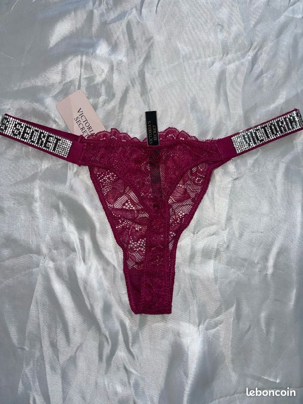 String Victoria's Secret Rose Rainbow Candy - Taille L - Vintage Y2K
