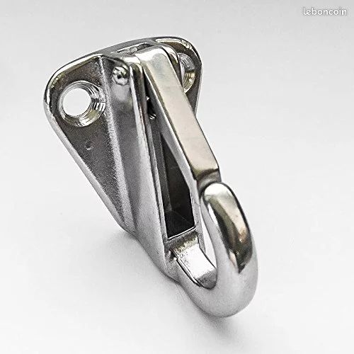 Mousqueton sur platine inox (image 1)