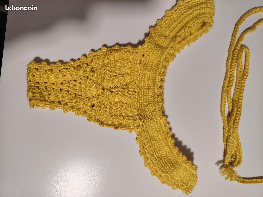 Bikini crochet jaune (image 6)