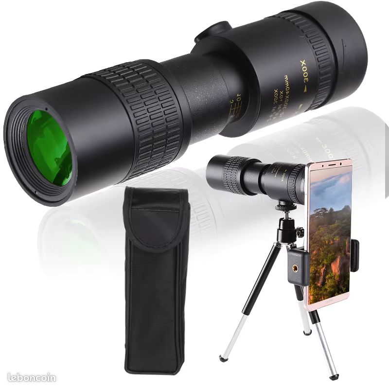 Fafeicy Adulte monoculaire 12x50 zoom HD puissant monoculaire étanche avec trépied et support