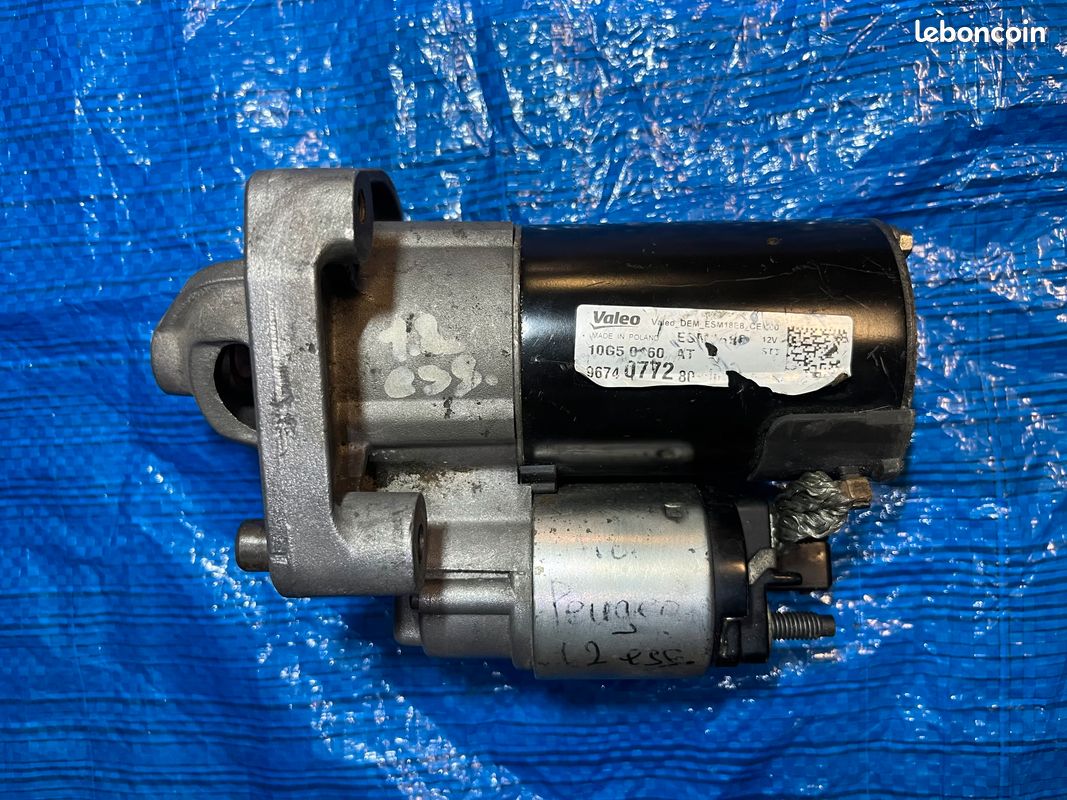 Démarreur CITROËN JUMPER BERLINGO DS3 DS4 C3 C4 CACTUS PEUGEOT 208 308 3008 508 5008 OPEL GRANDLAND X Réf. 9674077280 (image 1)