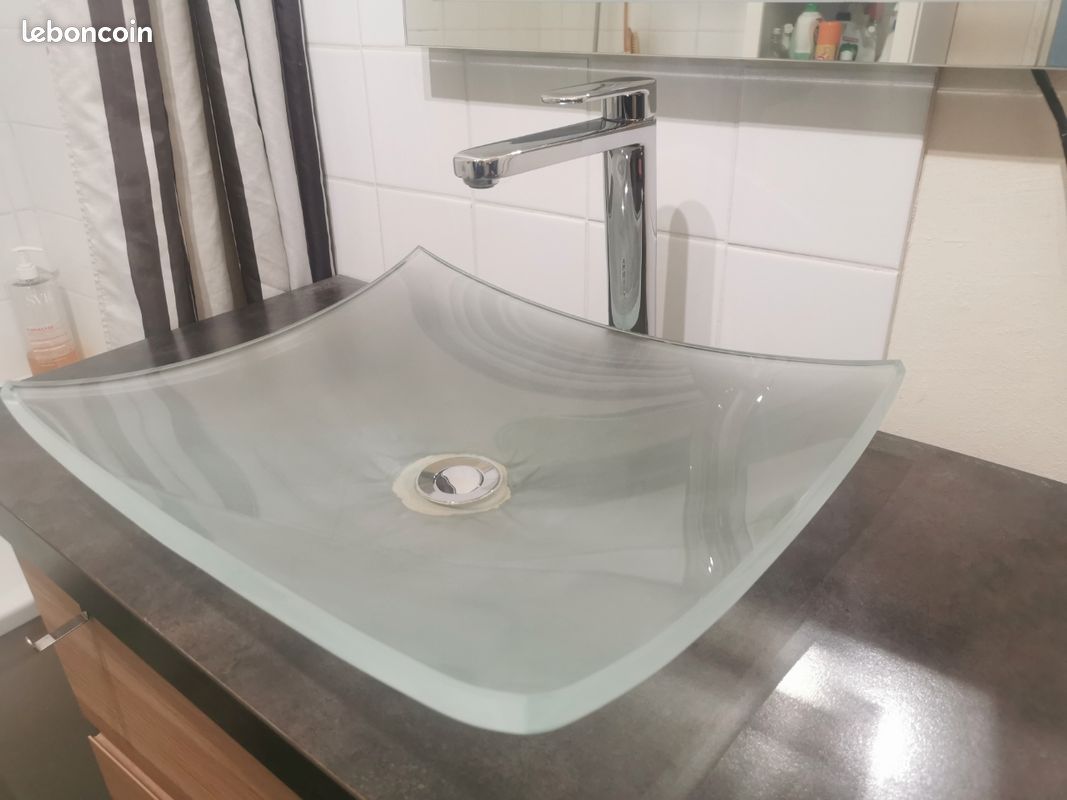 Vasque en verre sablé 40x50 (image 1)