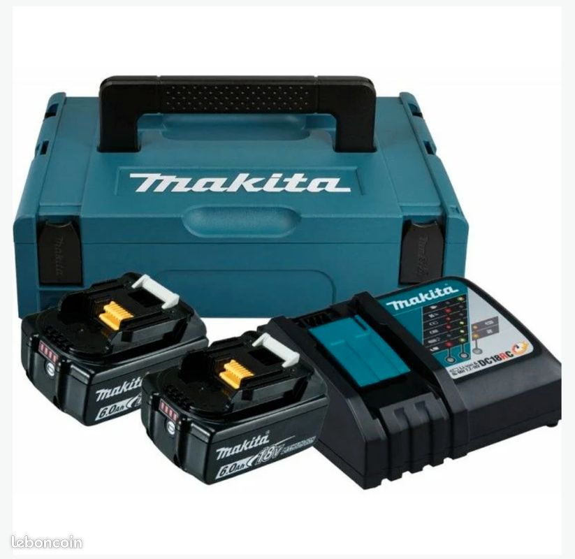 MAKITA Chargeur Rapide + 2 Batteries Li-Ion 18V avec Coffret 198116-4 Neuf (image 2)