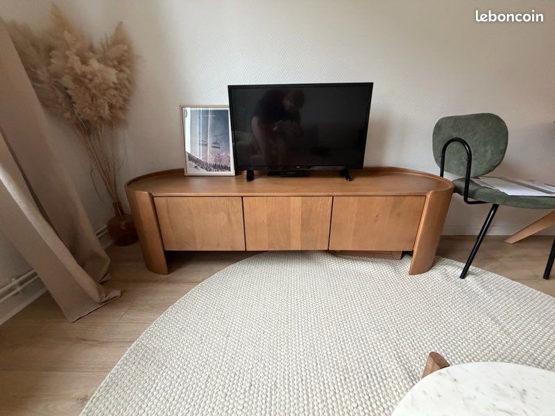 Meuble télévision en bois de manguier Sklum (image 1)