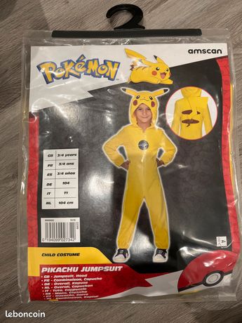 Déguisement enfant Amscan Pokémon Pikachu Taille 4-6 ans Jaune