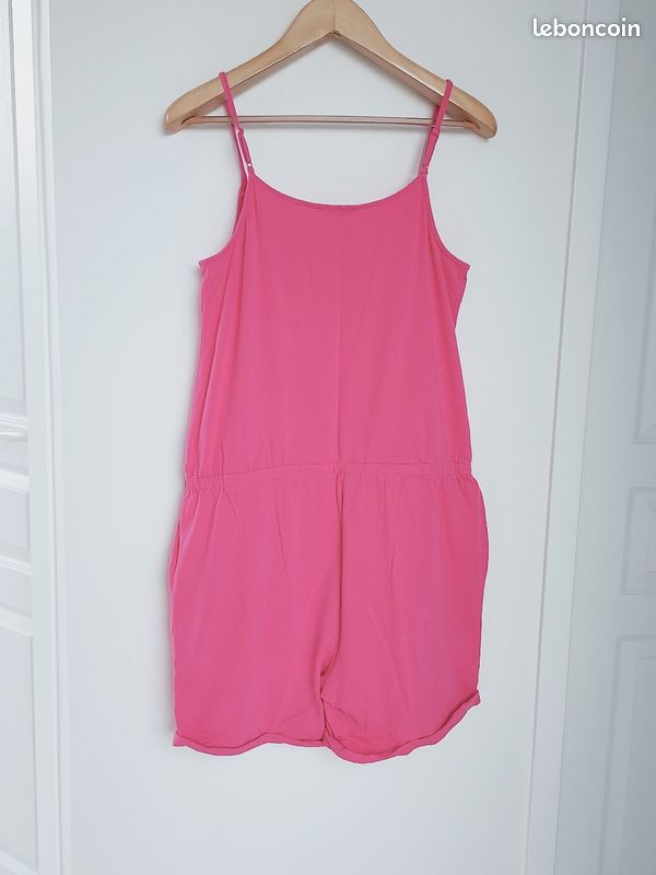 Jolie combinaison short ou combishort en coton rose 42 (image 10)
