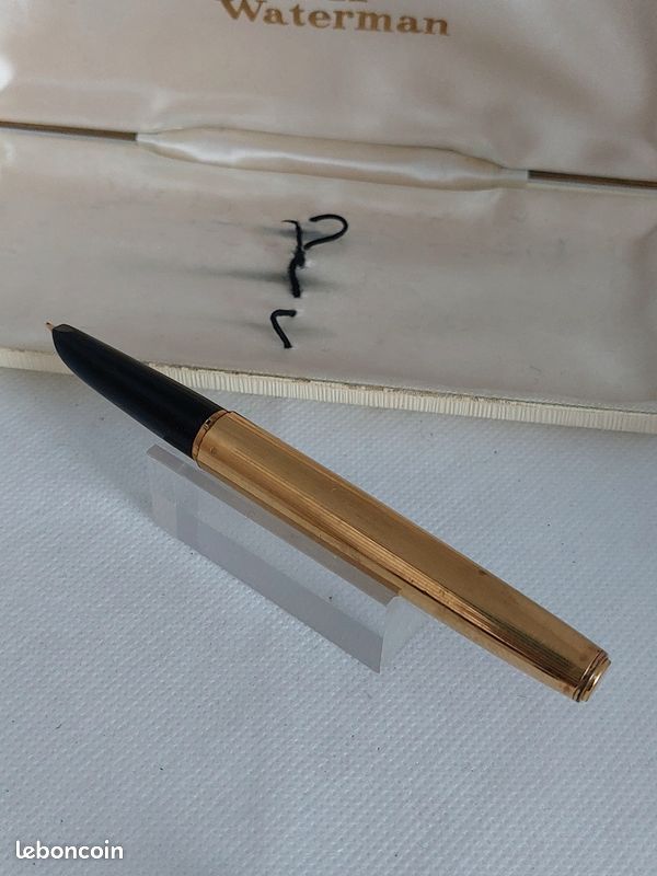Stylo Plume Ancien Waterman En Plaque Or Avec Plume En Or - Occasion, Pièce De Collection