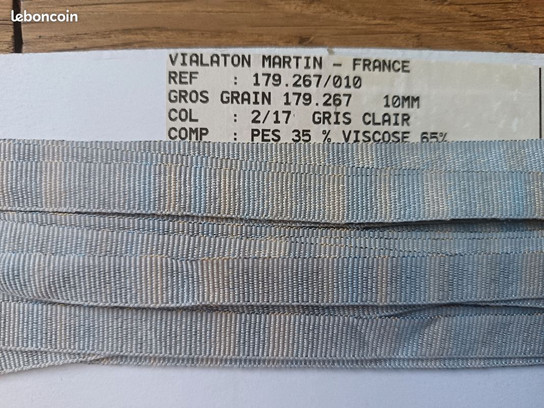 5 mètres Passepoil gris clair (image 2)