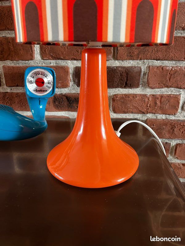 Belle lampe orange vintage seventies rétro (image 8)
