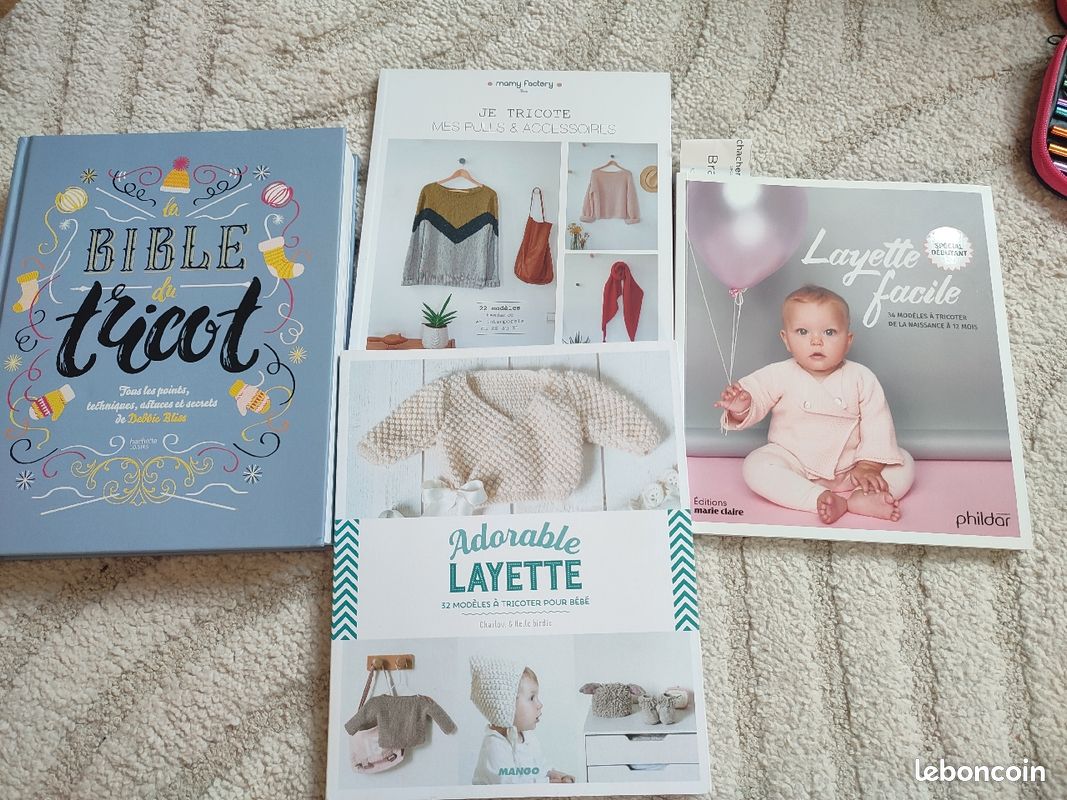 Tricot, crochet : accessoires, pelotes, livres, aiguilles (image 2)