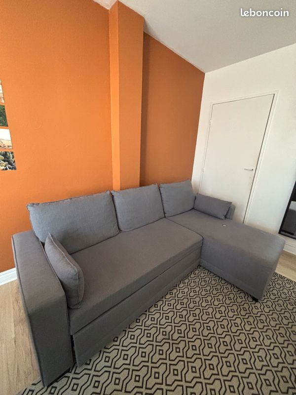 Canapé d’angle convertible IKEA FRIHETEN gris – Très bon état – 235 cm Prix : 300 (image 2)