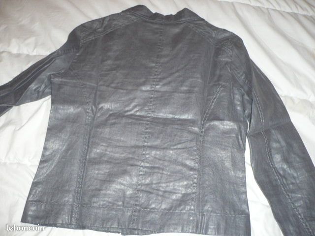 Veste lin grise forme perfecto FLEUR DE SEL T38 neuve (image 8)