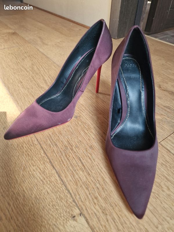 Zara Chaussure A Talon Violet Chaussures Femme Mule A Talon