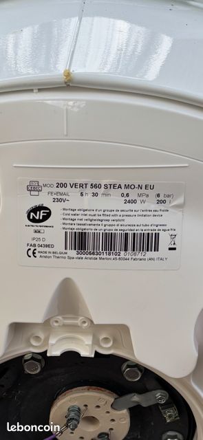 Cumulus électrique Ariston Chauffe-eau 200 litres Résistance stéatite (image 4)