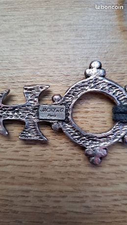 Collier Croix Dorée Jacky De G. Paris - Bijou Vintage Style Madonna