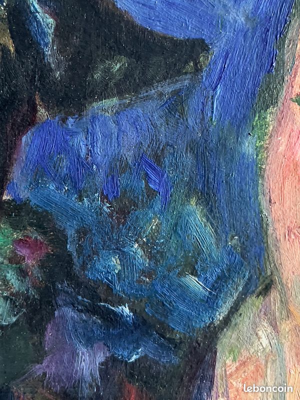 « Arlequin » par Alfred Tinsel (1920 - 1989) peinture à l’huile 3F signée et datée 1956 (image 8)