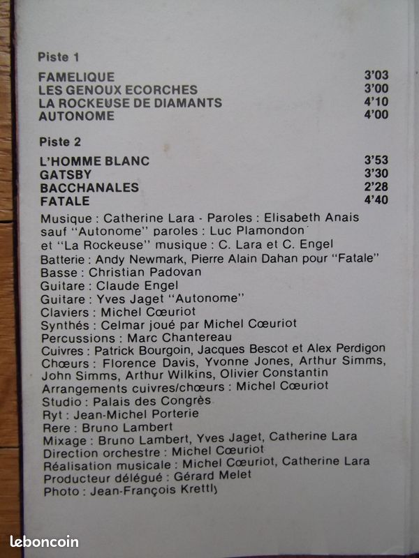 Catherine Lara – La Rockeuse De Diamants "Album K7" (image 4)
