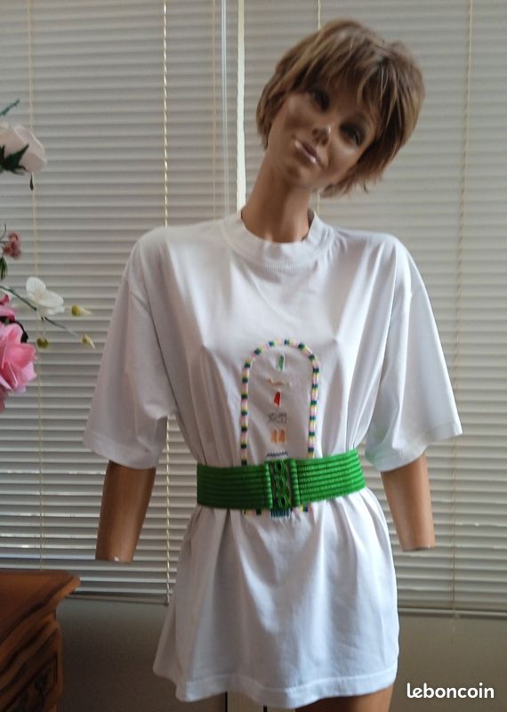 Tee shirt blanc motif cartouche (image 3)