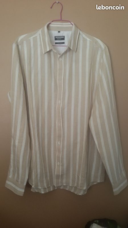 Bonobo Chemise Chemise Beige Homme Manche Longue Chemise à Manches