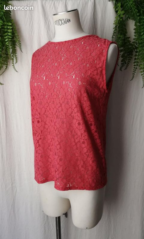Débardeur 100% Soie Rouge - Taille 3 - Neuf Sans étiquettes - Léger Et Frais