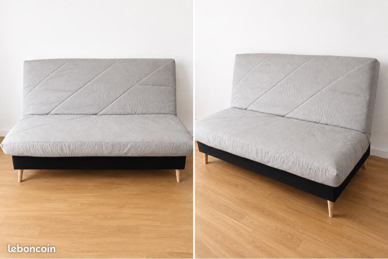 Canapé clic-clac Simmons AZELIE – Gris clair – 350 (image 1)